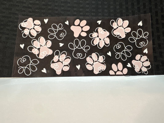 F 104 Pink and White Paws