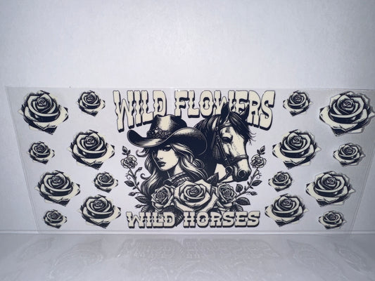 H1659 Wild flowers wild horses