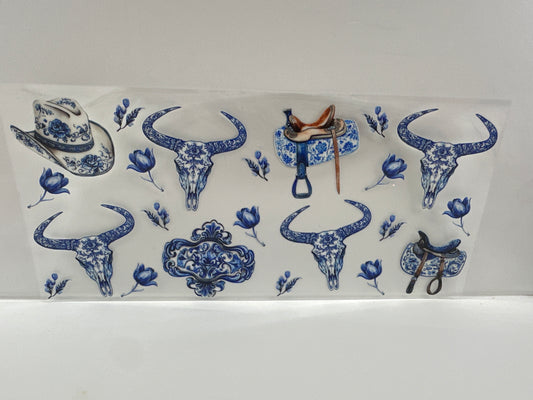 G585 western skull blue