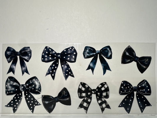 H1260 Black polka bot bow