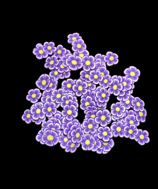 Purple flowers Clay Pieces