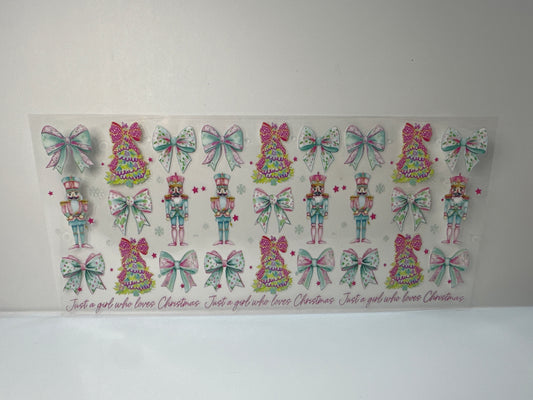 F652 just a girl who loves Christmas nutcrackers Christmas tree and bows