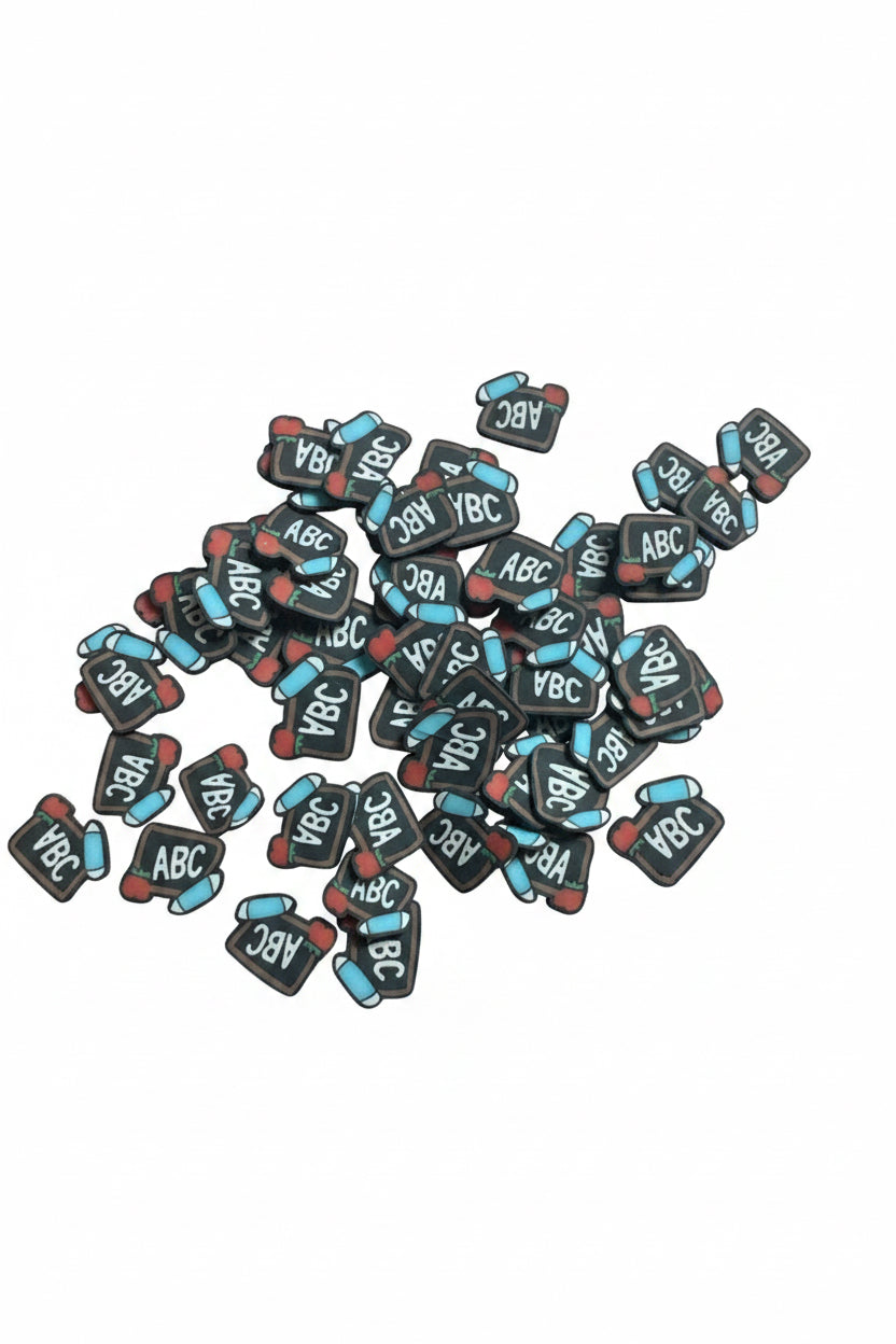 ABC Chalkboard Clay– Shaped Glitter 8g | Luxy Customs