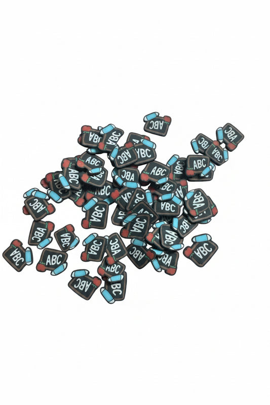 ABC Chalkboard Clay– Shaped Glitter 8g | Luxy Customs