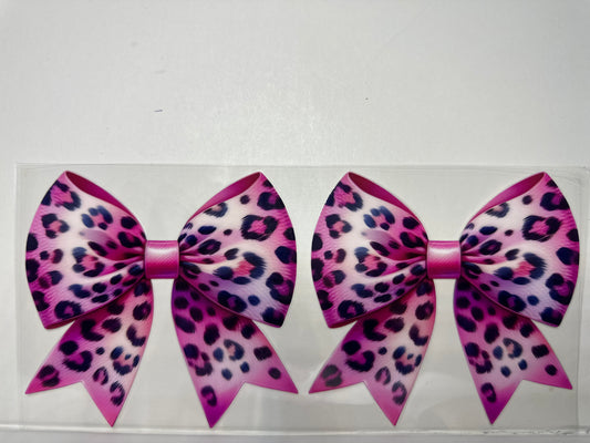 H1286 Pink animal print bows
