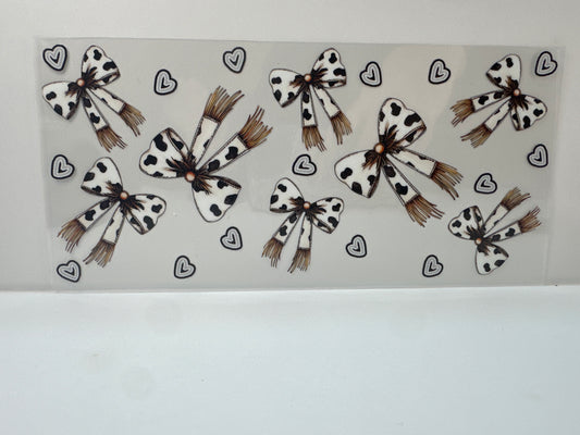 F898 ￼ cow bows with hearts