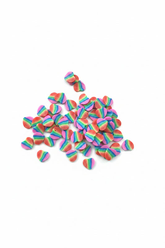 Rainbow Hearts Clay – Shaped Glitter 8g | Luxy Customs
