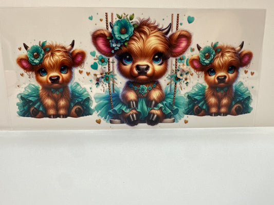 F433 cow and swing teal