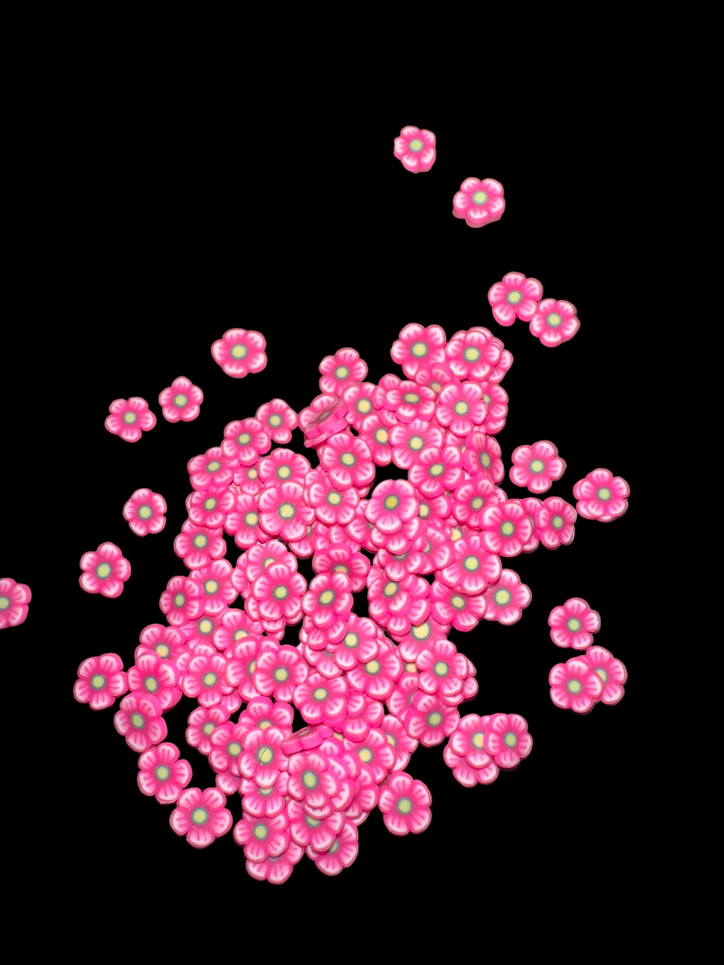 Pink Flowers Clay Pieces