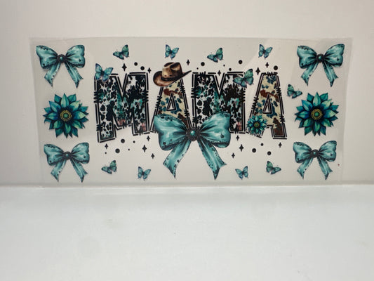 F844 teal Western mama
