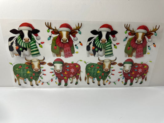 F668 Christmas cows with Christmas lights