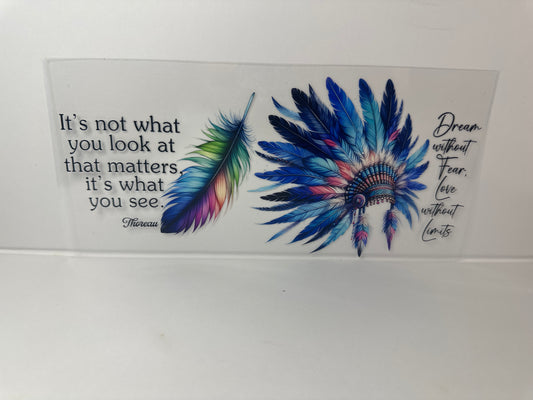 D67 Dream Quote w/ Feathers