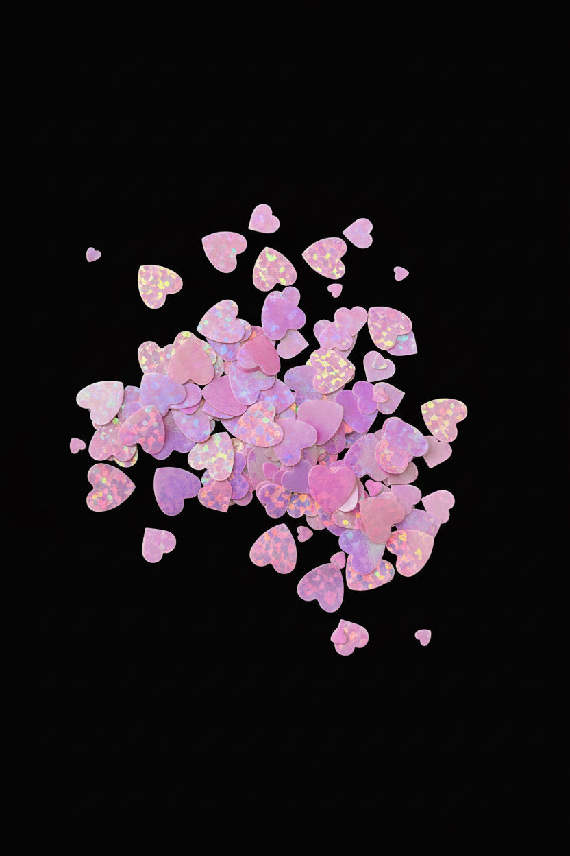 Pink Holographic Hearts – Shaped Glitter 8g | Luxy Customs