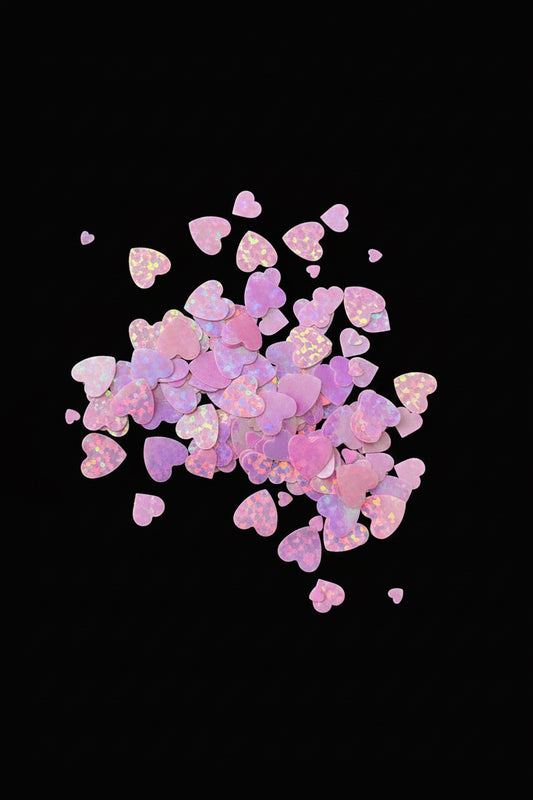 Pink Holographic Hearts – Shaped Glitter 8g | Luxy Customs
