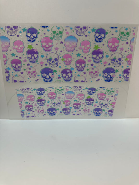 F794 multicolored skulls with stars 40 ounce cup wrap