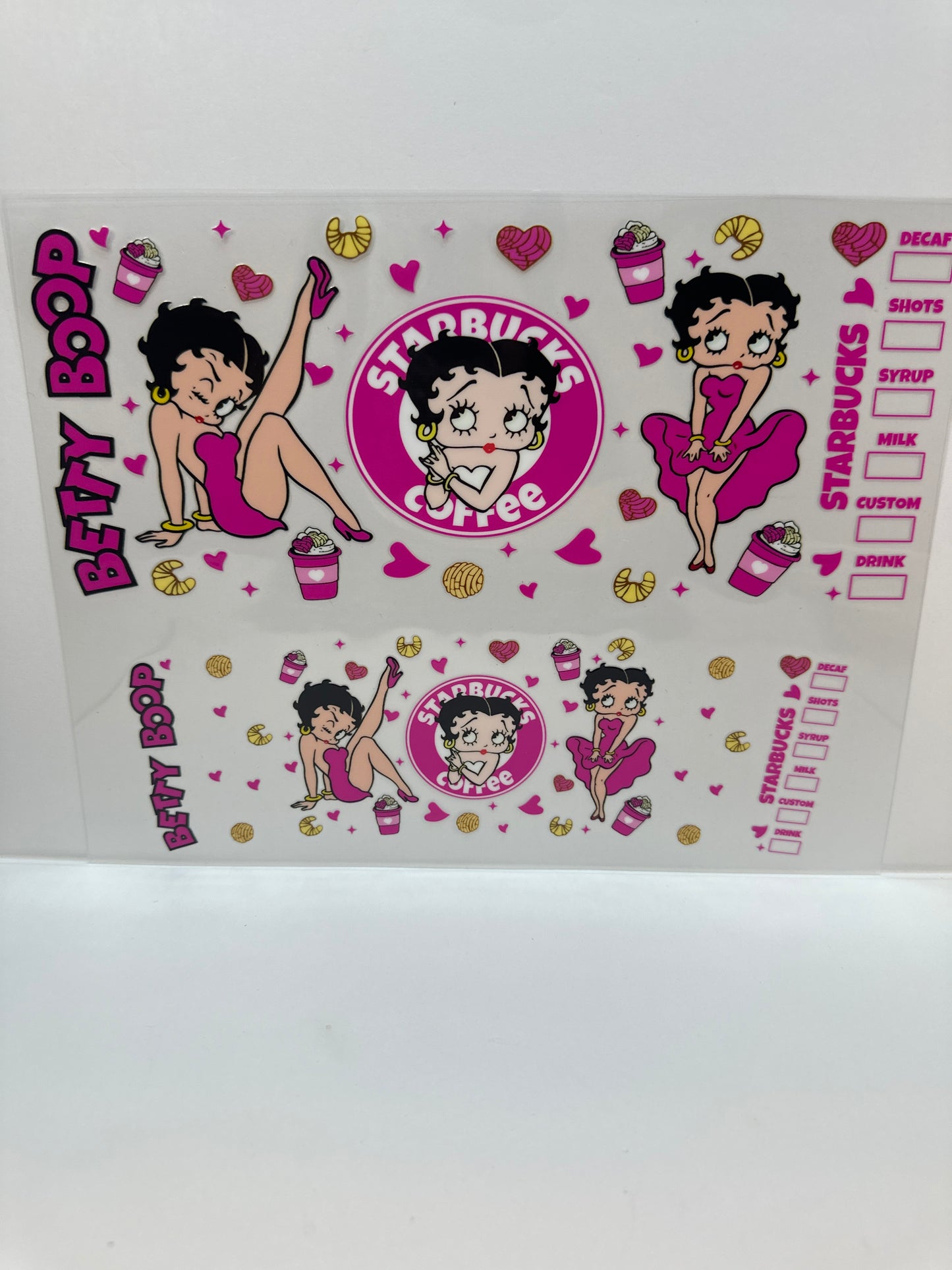 F786 Betty Boop Starbucks, 40 ounce cup wrap