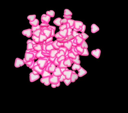 Pink Hearts Clay Pieces