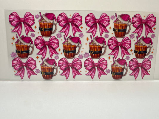 F825 Christmas drinks with pink bows