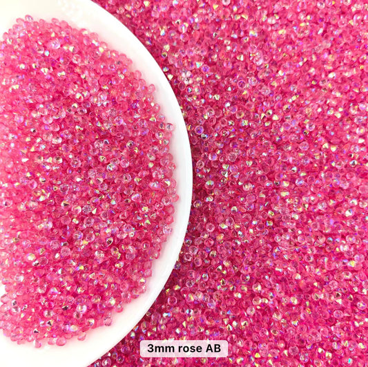 3mm Pointed Back Crystals – 100g Bag