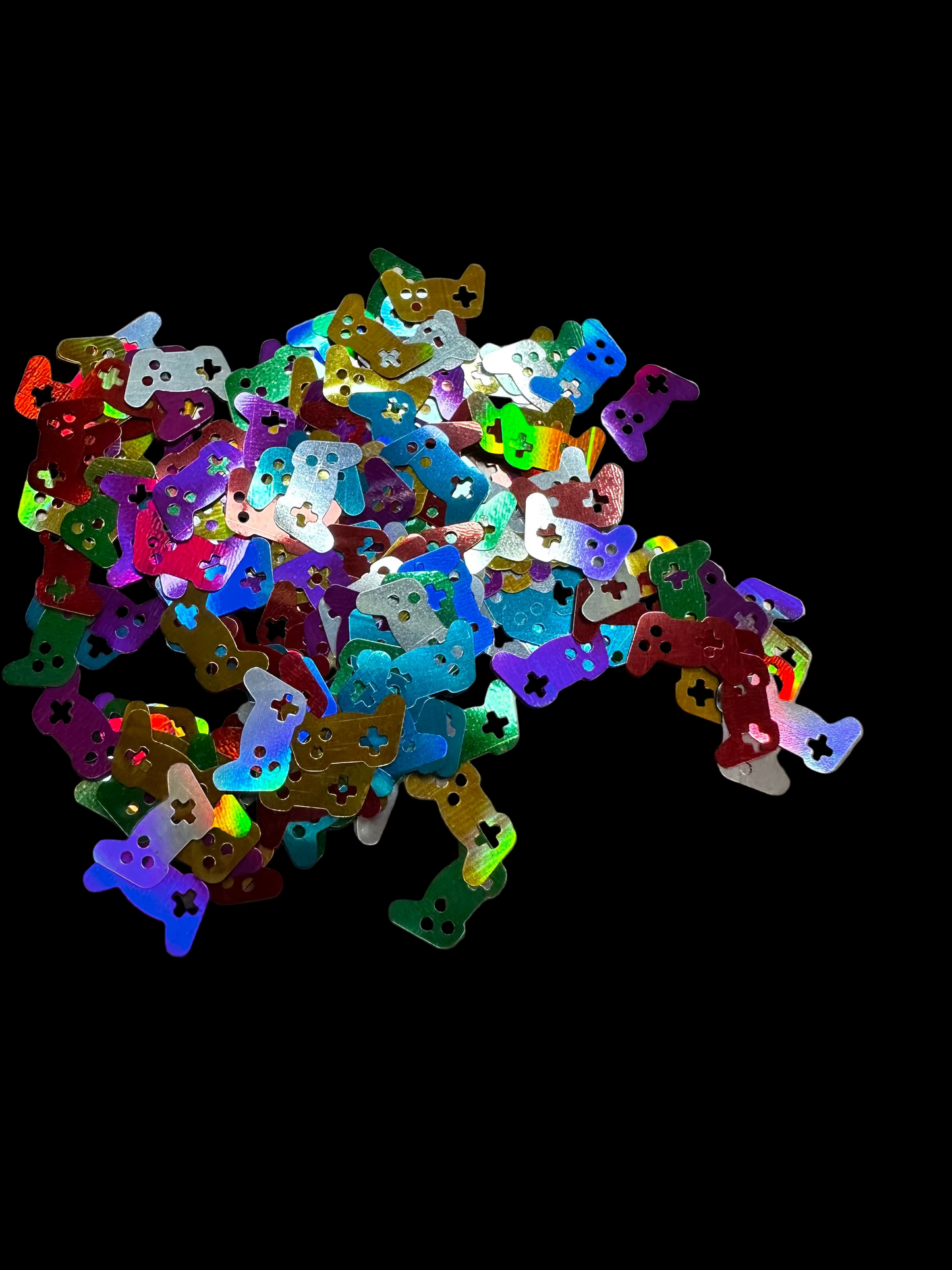 Multi-Colored Video Game Controller Shaped Glitter