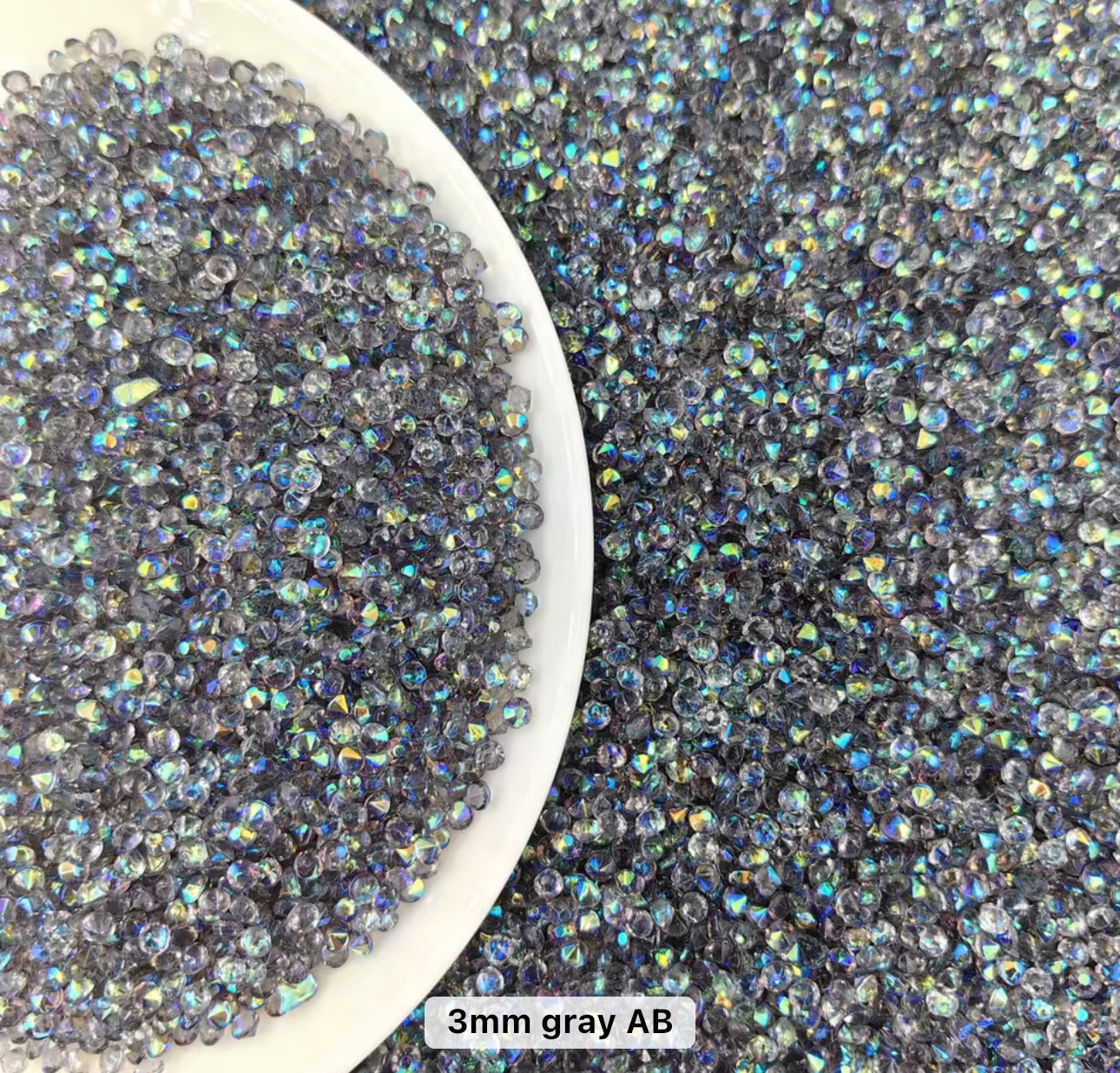 3mm Pointed Back Crystals – 100g Bag