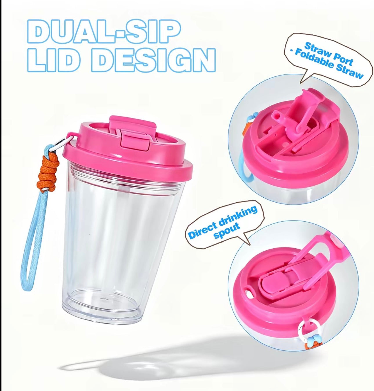 12oz Flip Top Water Bottle Snow Globe Cup