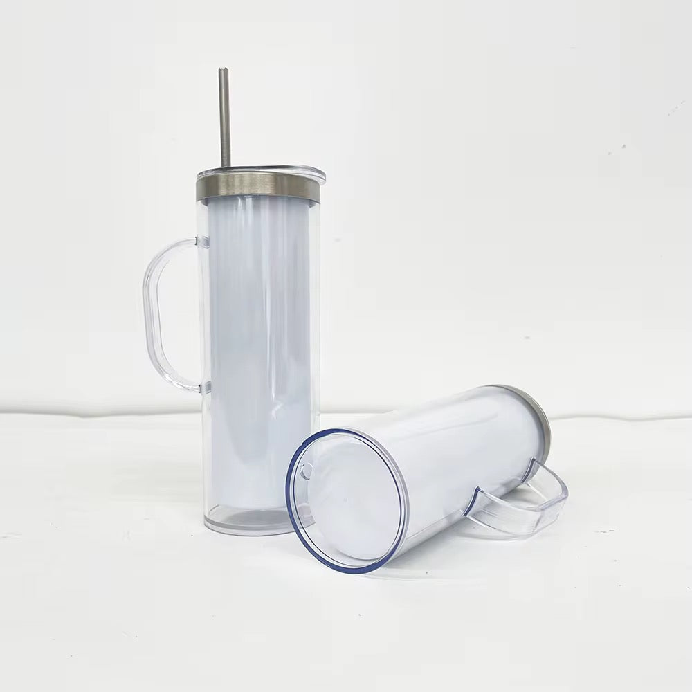 20oz Sublimation Stainless Steel Snow Globe Tumbler with Handle | Double Wall