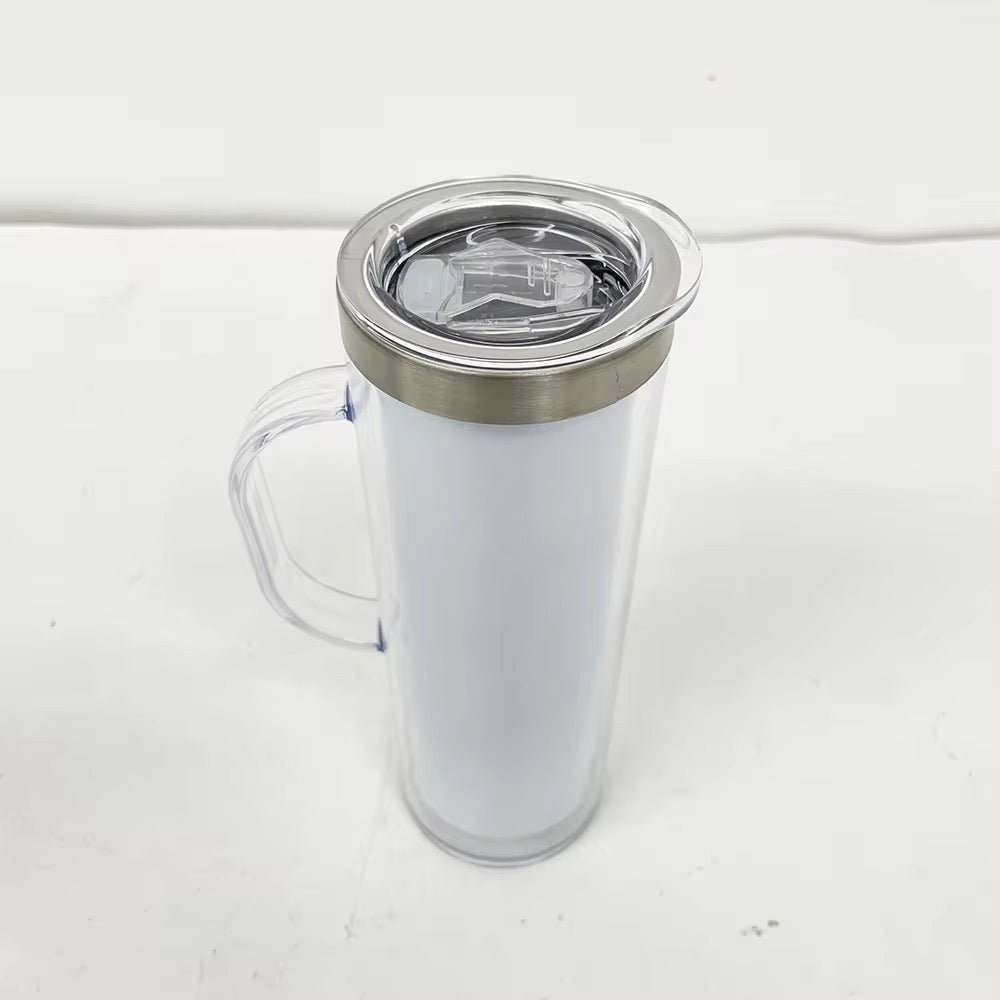 20oz Sublimation Stainless Steel Snow Globe Tumbler with Handle | Double Wall