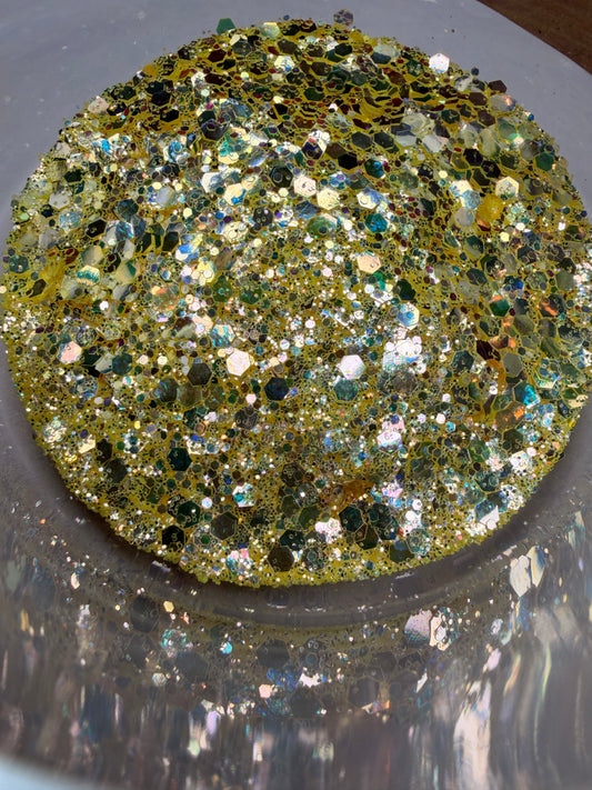 Rich Auntie Glitter – 2 oz Chunky Gold Iridescent Glitter Mix