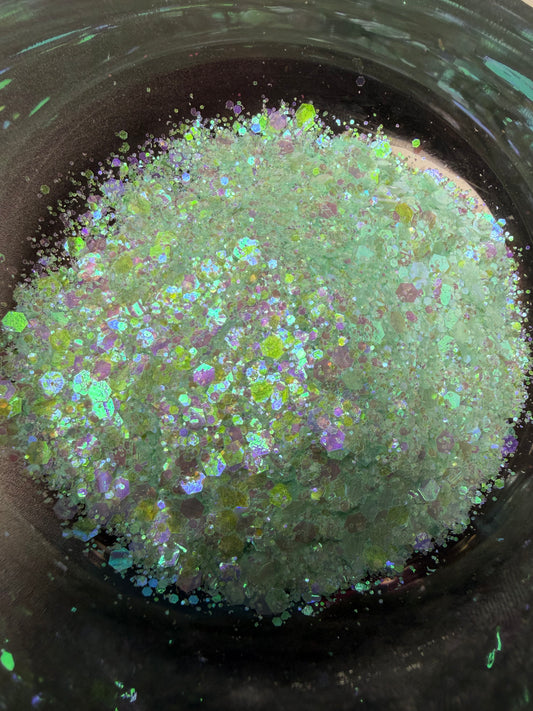 Seafoam Glow | Glow-in-the-Dark Chunky Glitter | 2 oz