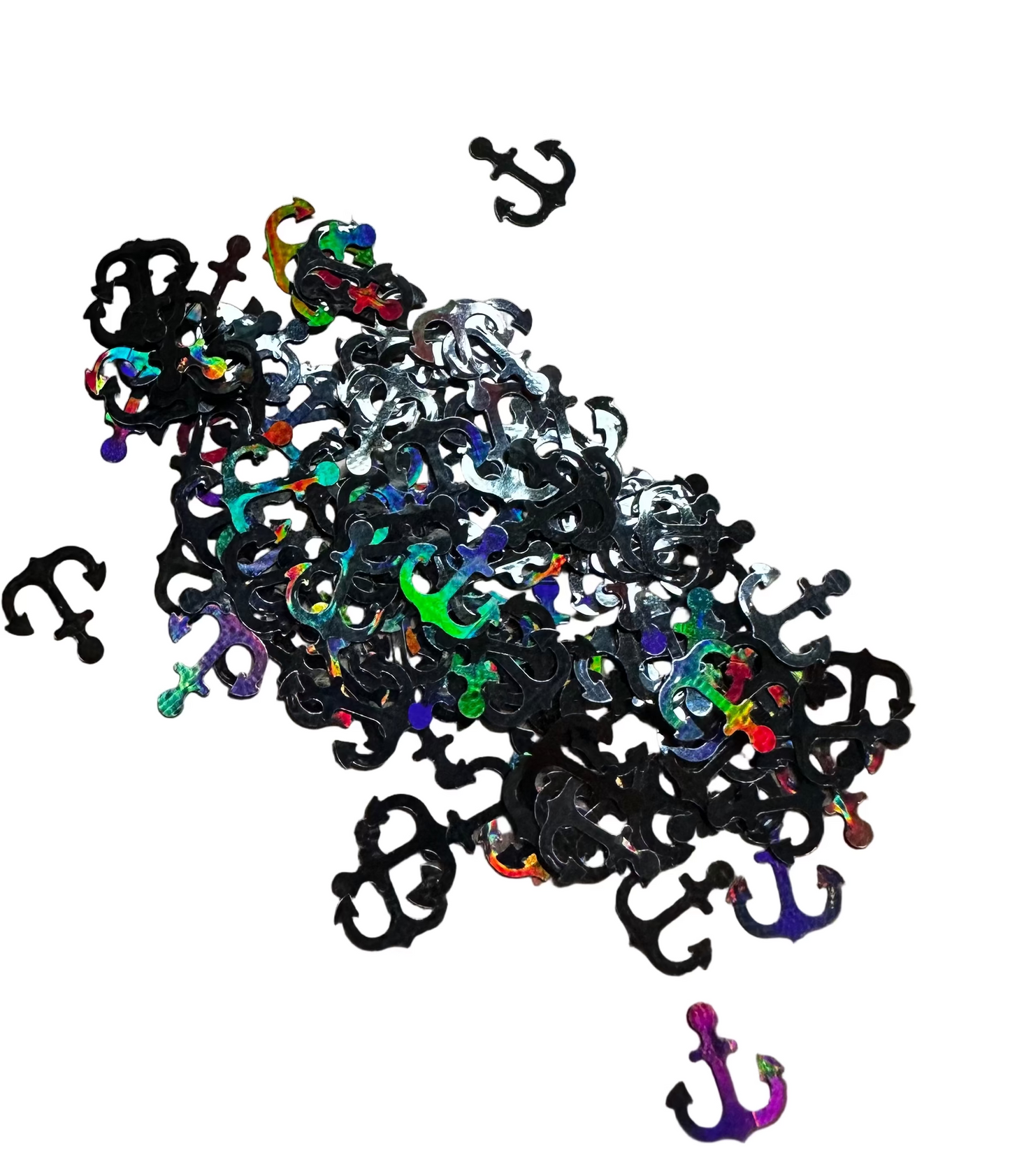 Black Anchors Shaped Glitter