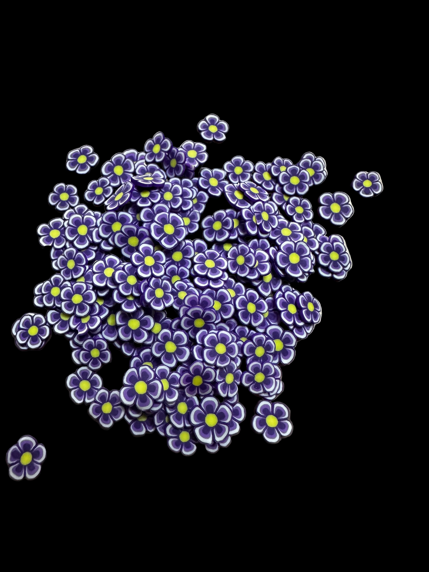 Purple Flower Clay Pieces