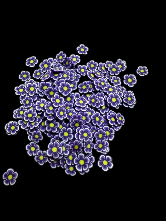 Purple Flower Clay Pieces