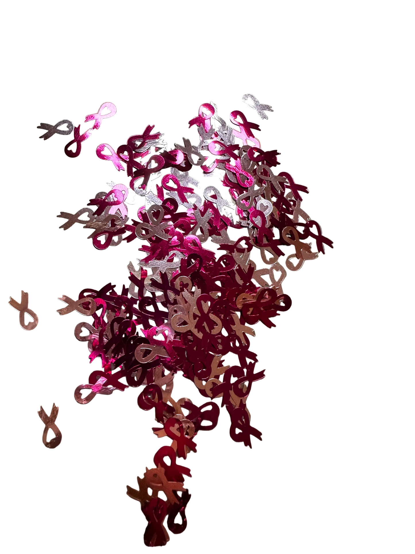 Light & Dark Pink Mixed Cancer Ribbons Shaped Glitter