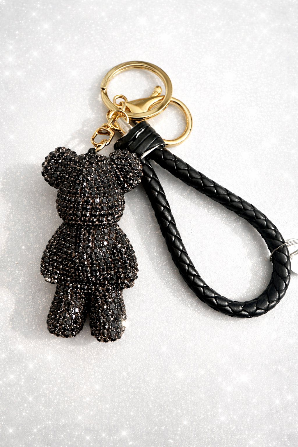 Rhinestone Bear Keychain
