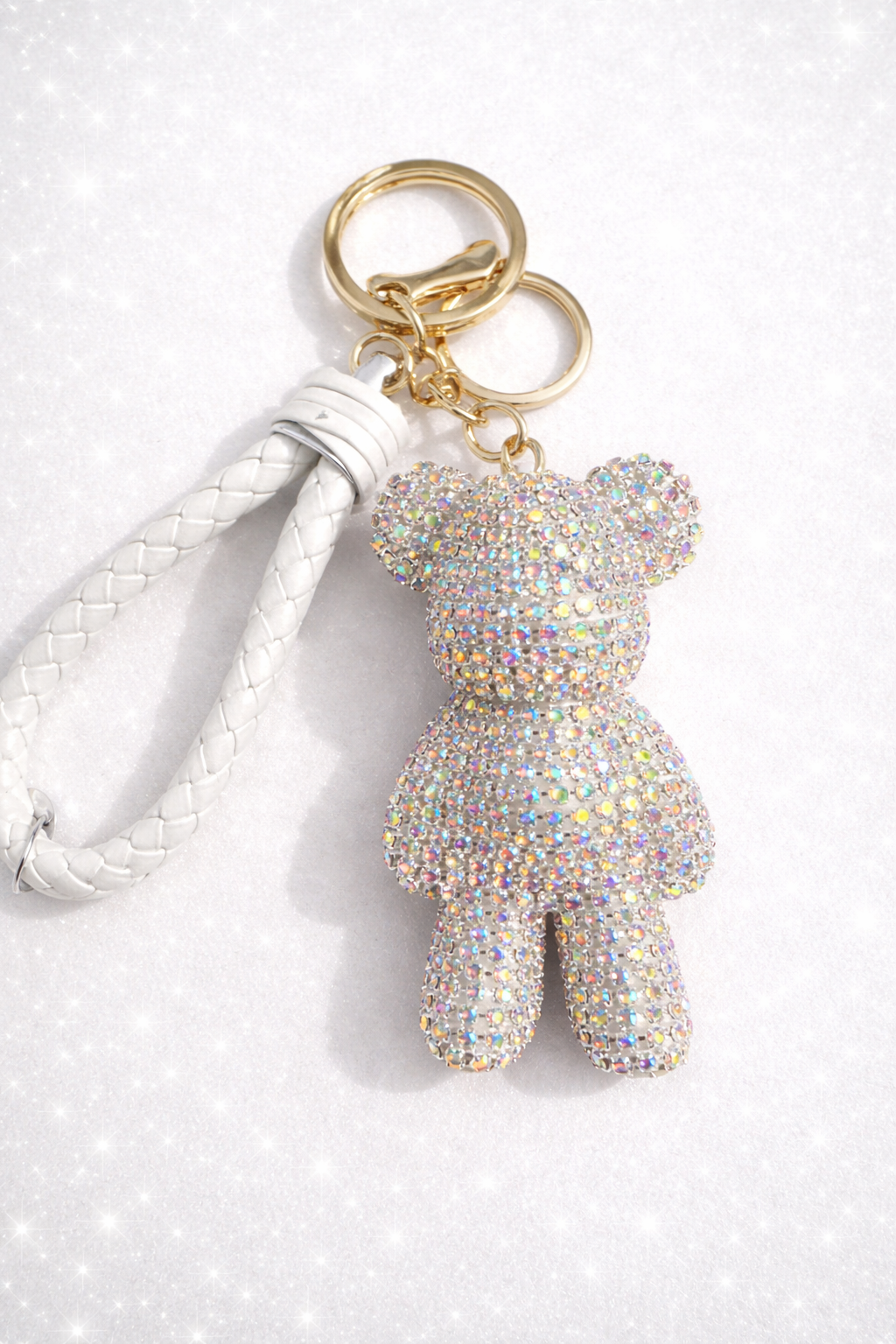 Rhinestone Bear Keychain