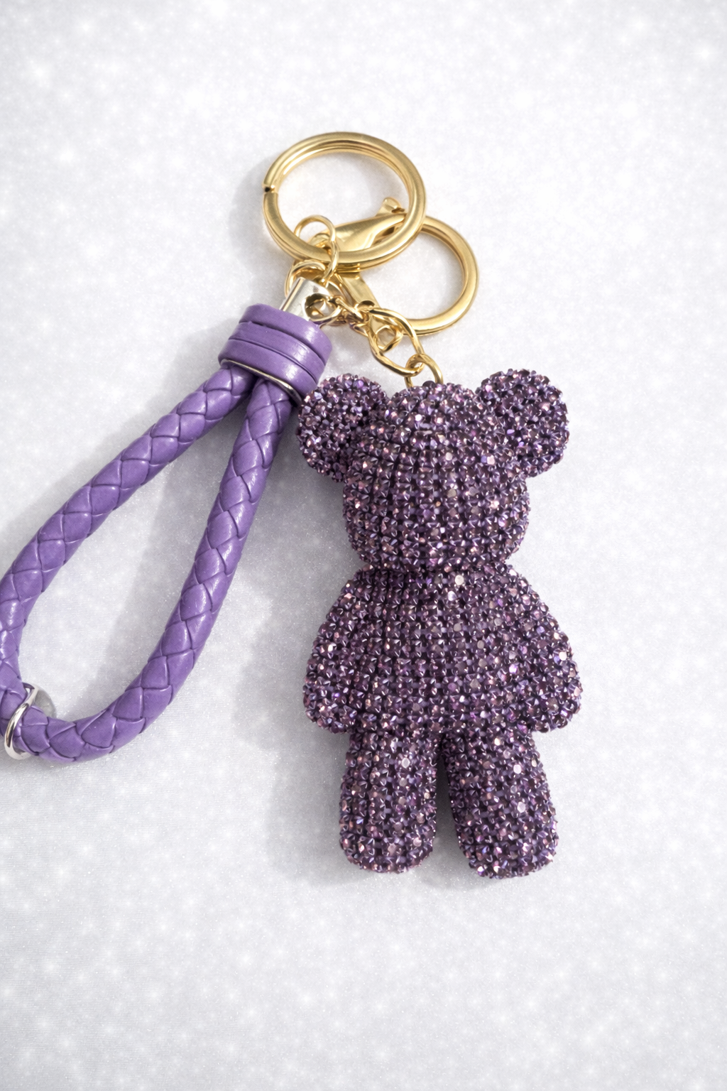 Rhinestone Bear Keychain