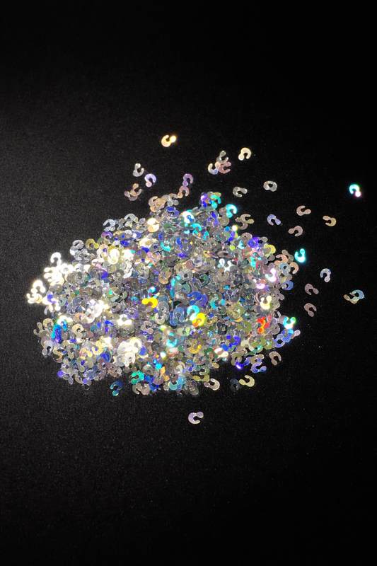 Silver Holographic Cheetah Print– Shaped Glitter 8g | Luxy Customs
