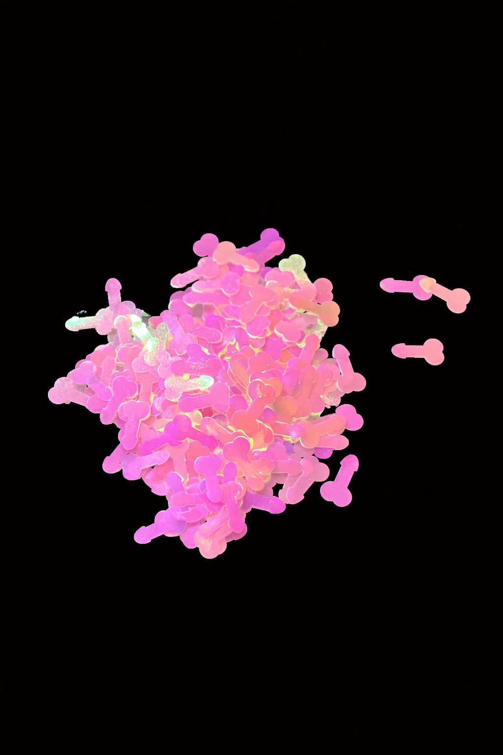 GLOW IN THE DARK  Pink Holographic Little Richards – Shaped Glitter 8g | Luxy Customs