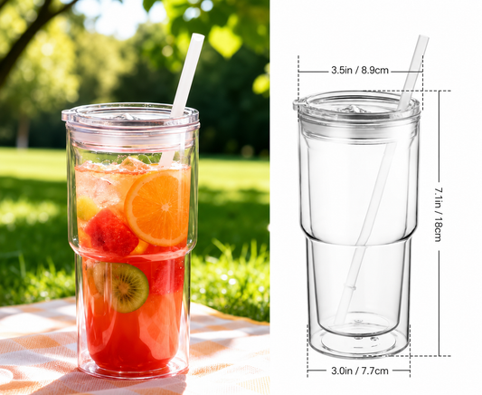 18oz Acrylic Spill Proof Snow Globe Cup
