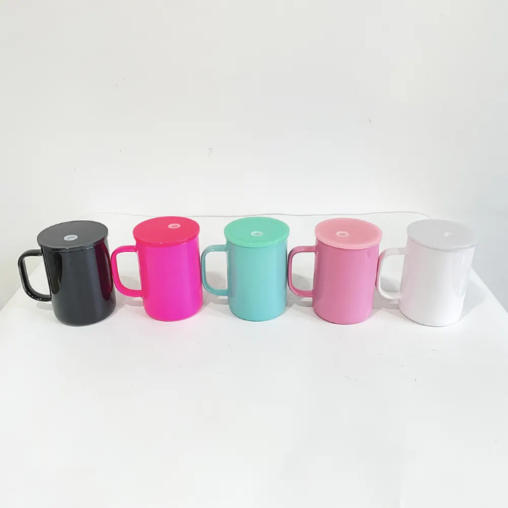 17oz Macaron Glass Mug with Lid & Handle | Pastel Coffee Cup, Iced Coffee Glass, Custom Snow Globe Tumbler Base